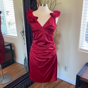 Elegant Satin Red Dress in great condition.